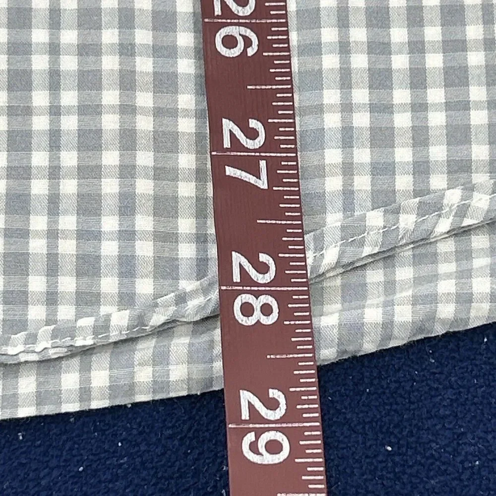 J Crew Shirt Men XL Gray White Plaid Button Down Washed‎ Casual Tailored Fit
